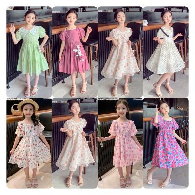 China 2023new European and American children's wear Anti-wrinkle princess dress color mesh high quality girls dress wholesale for sale