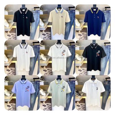 China New Summer Loose Mens Anti-wrinkle Cotton Business High End Lapel Polo Shirt Short Sleeve Plus Size Mens Polo Shirt for sale