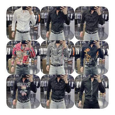 China Wholesale Fashion Anti-pilling Shirt Men's Long Sleeve Casual Men's Slim Printing Youth Shirt for sale