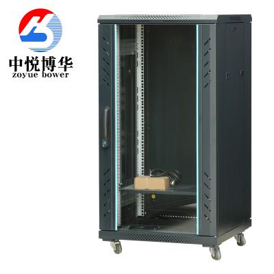 China 42u Toughened Glass Door Network Cabinets in Stock Cold-rolled Steel for sale