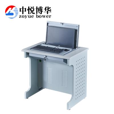 China Metal White Educational Science Equipment Learning Screen Flip Computer Desk for sale