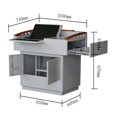 China Factory wholesale high quality school multimedia teaching platform glass podium for sale