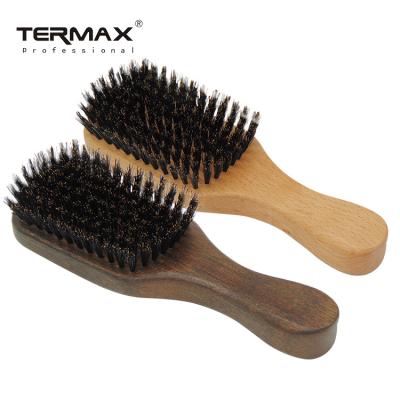 China Salon Bristle Hair Brush With Wooden Handle Mens Hair Brush With Comb High Quality Private Label Hair for sale