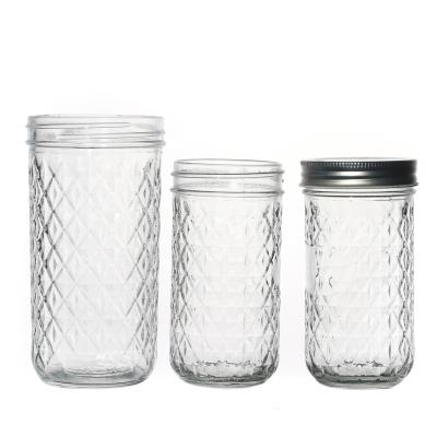 China Hot Sale 100ml 200ml 250ml 300ml 350ml 500ml 650ml Canned Food Customize 12oz Factory Caviar Clear Food Glass Jars for sale