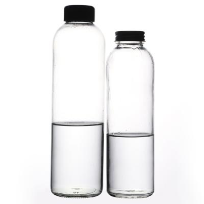 China KDG Water Manufacturers Supply 500ml 750ml Customize Flint Clear Round Portable Glass Water Bottle for sale