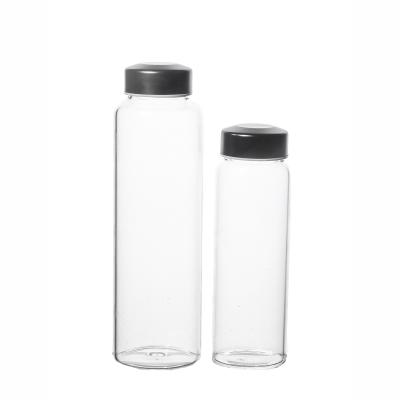 China High Quality KDG 600ml Beverage Customize Logo Straight Round Clear Empty Borosilicate Glass Water Bottle Factory for sale