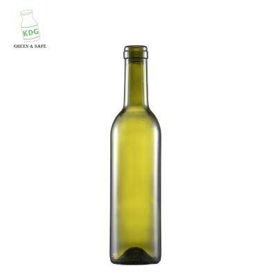 China Hot Sale Liquor Factory Supply Directly Customize Wine Packaging Container 350ml 12oz Empty Green Glass Wine Bottle for sale