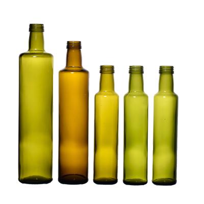 China Cheap Frying Oil Amber Green Oil Glass Bottle From Bulk Sale 250ml 500ml 750ml 1L Food For Cooking Oil Bottles for sale