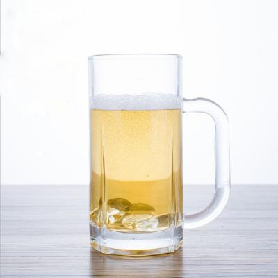 China With Handle Good Quality Clear Wholesale Beer Mug With Handle 350ml Glass Packaging Mugs Manufacturers for sale