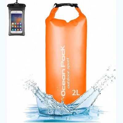 China 5L/10L/20L Waterproof Dry Bag, New Design Clear Printing Dry Bag Outdoor Activity Bag With Phone Bag Cylinder Office Waterproof Backpack for sale