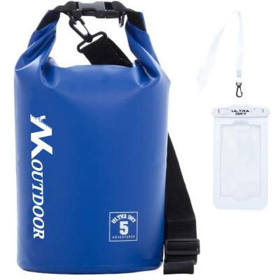 China Outdoor Activity PVC 500D Dry Bag Premium Waterproof Bag With Phone Dry Bag Cylinder Office Dry Bag Floating Backpack for sale