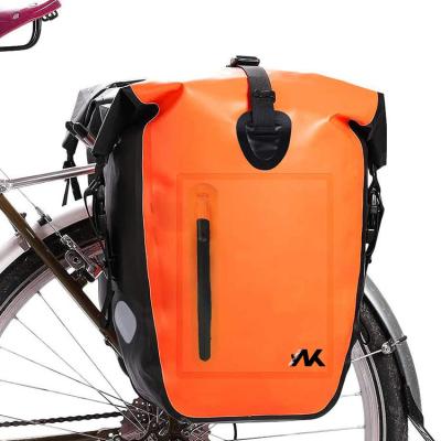 China 25L Bike Bicycle Rear Seat Bag Outdoor Activity Heavy Duty Pannier Bag Waterproof Shoulder Bag With Rain Cover for sale