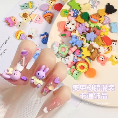 China Fashionable wholesale 3D candy nail art resin kawaii summer fruit love ice cream cartoon nail charm for nails for sale