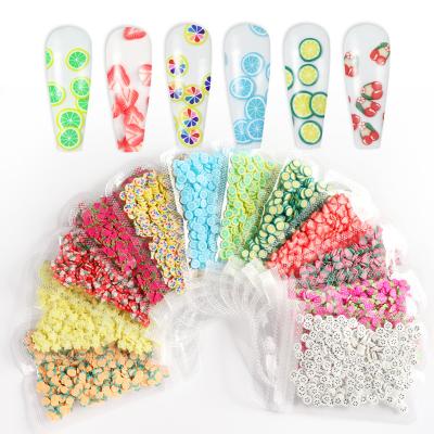 China Trendy Supplies Sprinkles Mini Fruit Charms Polymer Clay Slices Nail Art Strawberry Lemon Watermelon 3d Nail Accesory Charms for sale