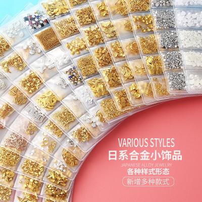 China Fashionable Popular Mixed Manicure 3D Resin Nail Kits Crystal Charms Glitter Metal Alloy Nail Studs For Art Decoration Accessories for sale