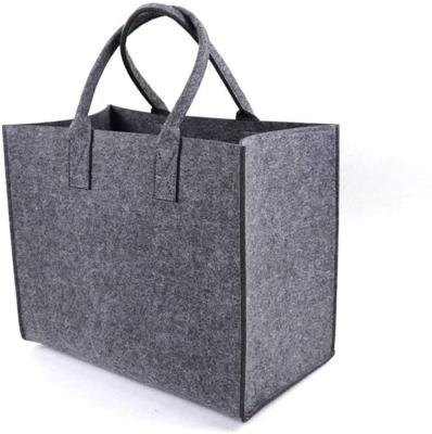 China Women Fashion Dark Gray Widely Use Shopping Storage Felt Bag Large Capacity Suitable Felt Bag For Ladies for sale