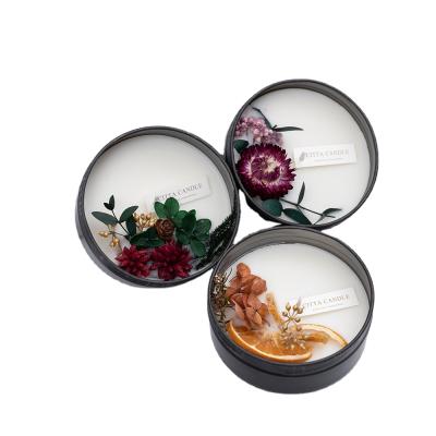 China Luxury Gift Scented Sets Dry Flower Candle Scented Wax Candles Aromatherapy Gift Scented Candle for sale