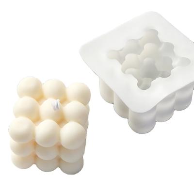 China Sustainable DIY Rubik's Cube Craft Custom Candle Molds 3D Handmade Silicone Mold For Candle Making for sale