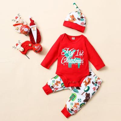 China Casual Boy's Clothing Sets New Christmas Winter and Spring Children's Clothing Riding Infant One-Piece Suit Baby Clothing Sets for sale