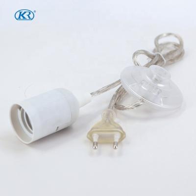 China Screw Kr e27 lamp holder with Eu plug on/off switch E27 lamp holder VDE 2.5A 250V 1.8m/3m/5m big price high quality for sale