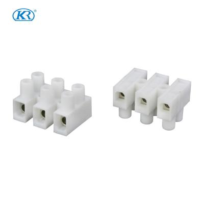 China Plastic PA66 3 Post Terminal Block With 3 Way Post Screw For Led KR 450V 24A T110 RWSL987 for sale