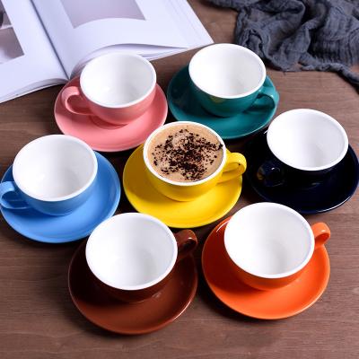 China 220ML Coffee Mugs High Grade Stocked Ceramic Coffee Mug Set European Style Cappuccino Cups For Latte Mocha for sale