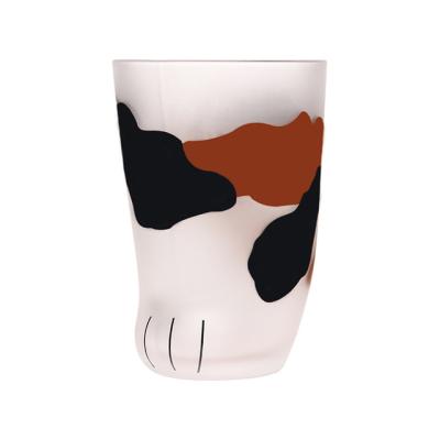 China Cute Handmade Minimalist 300Ml Cat Paws Tiger Paws Mug Coffee Espresso Glass Cup for sale