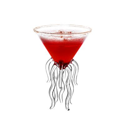 China Hot Selling Creative Vintage Martini Jellyfish Wine Cup Octopus Cocktail Cup Bar Glass for sale