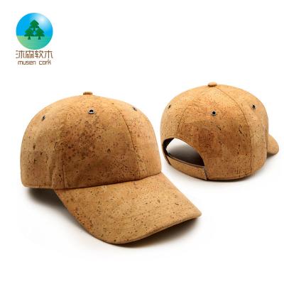 China breathable & Wholesale Block Embroidery Logo Custom Made Cork Mens Baseball Cap Hat Cork Waterproof Adjustable Hat for sale