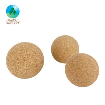 China Eco-Friendly Musen Cork Round Adhesive Nature Yoga High Density Wholesale Ball 6 cm Yoga Sets for sale