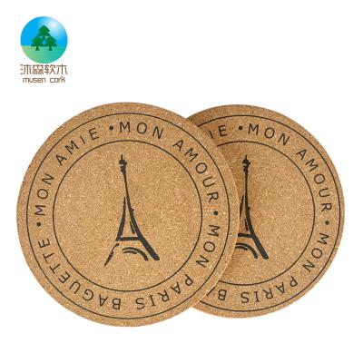 China Wholesale Cork Place Mat Coaster Musen Cork Drink Coaster Coffee Cup Cork Place Coaster Environmentally Friendly Customizable Mat Manufacturer for sale