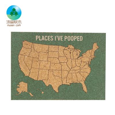 China Decorate Custom Wooden Cork Board Home Decor America Map Wall Map Decoration Musen Home Decor Bulletin for sale