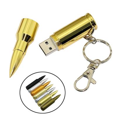 China Promotional Ware Metal USB 2.0 Flash Card Reader 4GB 8GB 16GB 32GB 64GB Pendrive Pen Drive Bullet USB Flash Disk Memory Stick With Key Chain for sale