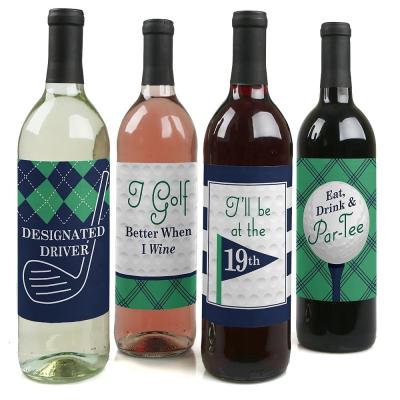 China Waterproof Custom Wrapping Wine Bottle Labels Arched Adhesive Wedding Milestone Gift Wine Labels Stickers for sale