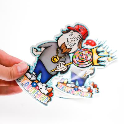 China Logo Design Cartoon Cute Waterproof Waterproof Sticker, Adhesive PVC Custom Die Cut Vinyl Stickers Printing for sale