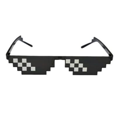 China Fashion Queena Sunglasses 8 Bit Pixilated Thug Life Sunglasses Men Women Party Eyewear Mosaic UV400 Vintage Eyewear Unisex Gift Toy Glasses for sale