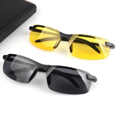 China Universal Black /Yellow Lens Driver Glass Sun Glasses Men Outdoor Sports Sunglasses Night Vision Glasses For Night Training for sale