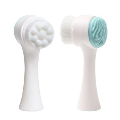 China 3D Silicone Hair Brush Clean Double Sided Soft Silicone Hair Wash Instrument Home Manual Facial Cleansing Sweep Wash Artifact Deep Clean Pores for sale