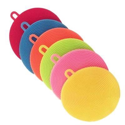 China All Natural Silicone Cleaning Sweeps Soft Silicone Scouring Pad Wash Sponge Bowl Pot Cleaner Washing Tool Kitchen Accessories for sale