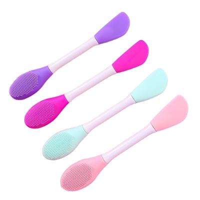 China Long Handle Multi-purpose facial stir brush Beauty soft silicone mask brush facial makeup cleaning brush tool for sale