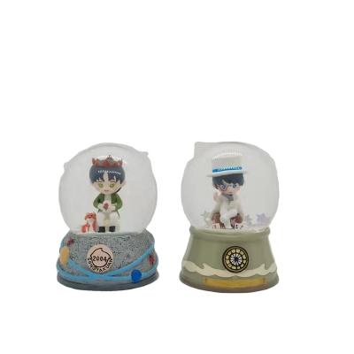 China Europe 2.6inch Beautiful Snowball Conan Snow Globe Boy Crystal Ball Kids Andfriend Gifts for sale