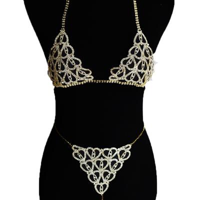 China Gomi fashion jewelry women's faux stone shiny body chain sexy love body chain nightclub love body chain for sale