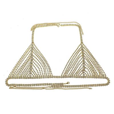 China Gomi Jewelry Environmental Friendly Rhinestone Tops Sexy Body Chains Gold Chest Chain Panty Chain Fashion Jewelry Sets for sale