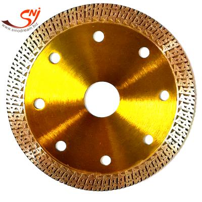 China Stone 5 Inch 125 Mm Hot Pressed Turbo Disc R Type Diamond Saw Blade For Ceramic Bricks for sale