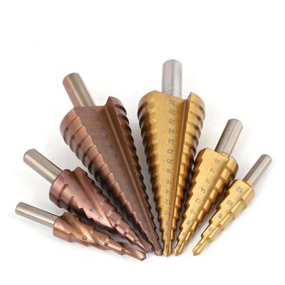 China Precision Cutting Factory Price Wood Drilling Rig Titanium Coated Wood Working Step Drill Bit For Wood Drilling for sale