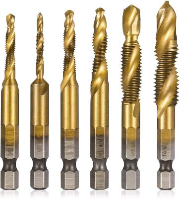 Chine Drilling& Metric Thread Tapping Titanium Coated HSS Drill And Tap Bit 1/4