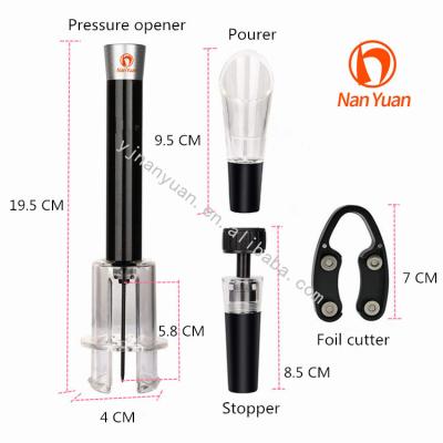 China Viable Custom Accessory Gift Set Recruitment Tool Bottle Pourer Aluminum Cutter Vacuum Stopper Wine Air Pressure Pump Opener for sale