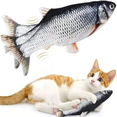 China Cat Floppy Fish Interactive USB Charging Simulation Viable Electric Shaking Fish Interactive Pet Toy for sale