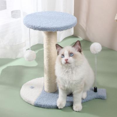 China Morden New Wholesale Hot Selling Cat Scratching Post Sisal Rope With Ball Pet Toy Cat Climbing Frame for sale