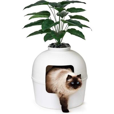 China Breathable Indoor Outdoor Plastic Waterproof Factory Hidden House Use Pet Cat Bed Toilet Litter Box for sale